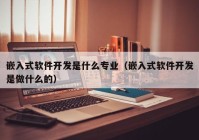 嵌入式软件开发是什么专业（嵌入式软件开发是做什么的）