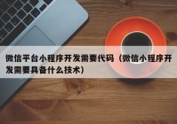 微信平台小程序开发需要代码（微信小程序开发需要具备什么技术）