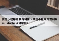 微信小程序开发与利用（微信小程序开发利用mustache语句举例）