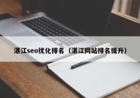 湛江seo优化排名（湛江网站排名提升）